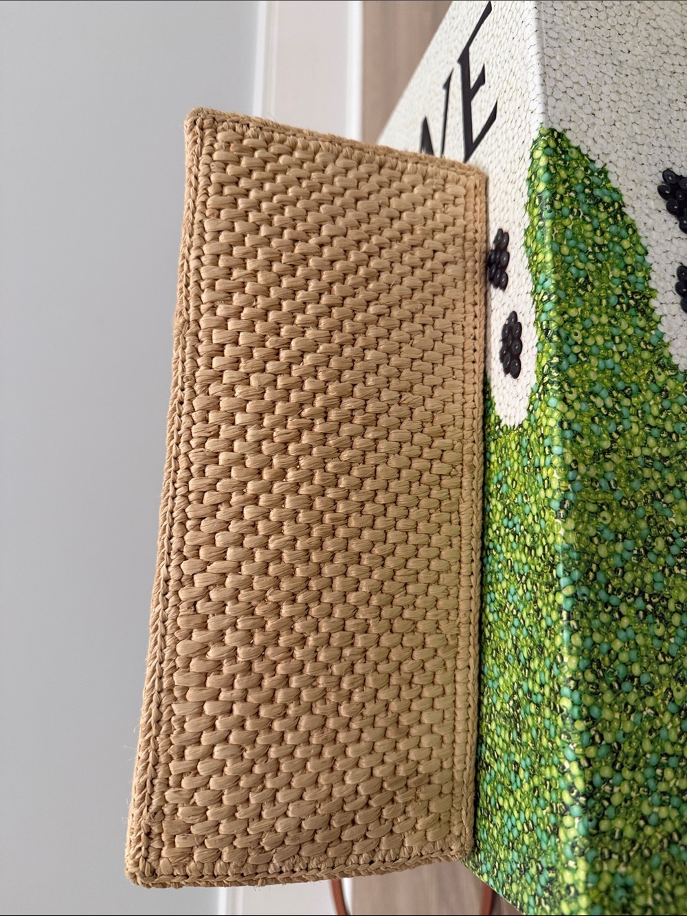 Small Loewe Natural Woven Tote with Black Logo - Picture 6 of 11